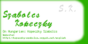 szabolcs kopeczky business card